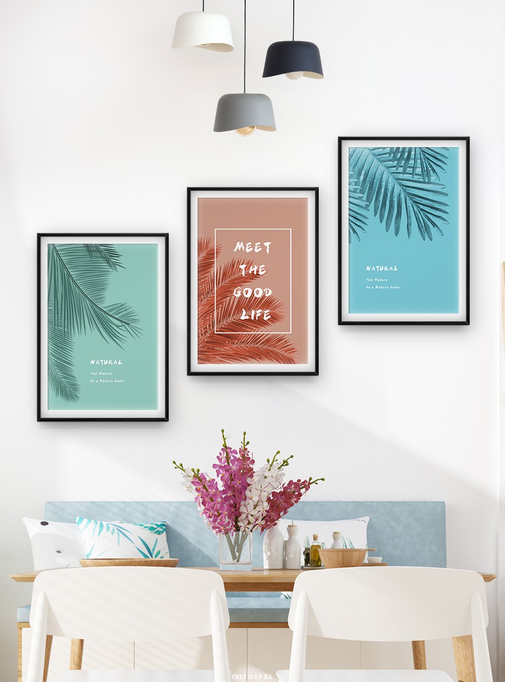 Lá nhiệt đới tranh vẽ CHL3-033-KG